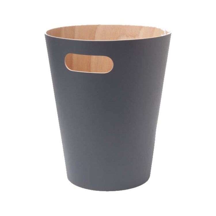 EXE.920.01.NOI - CORBEILLE À PAPIER WOOD 7,5 L AVEC POIGNÉE EN BOIS