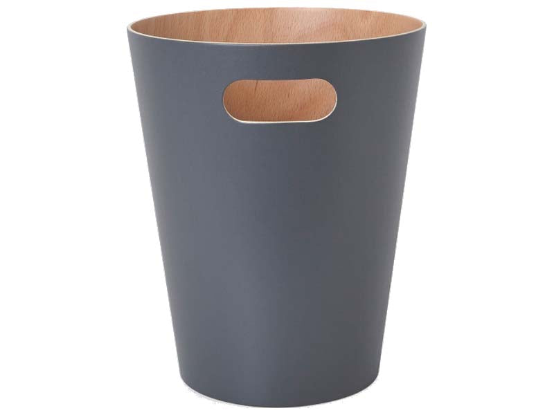 EXE.920.01.NOI - CORBEILLE À PAPIER WOOD 7,5 L AVEC POIGNÉE EN BOIS