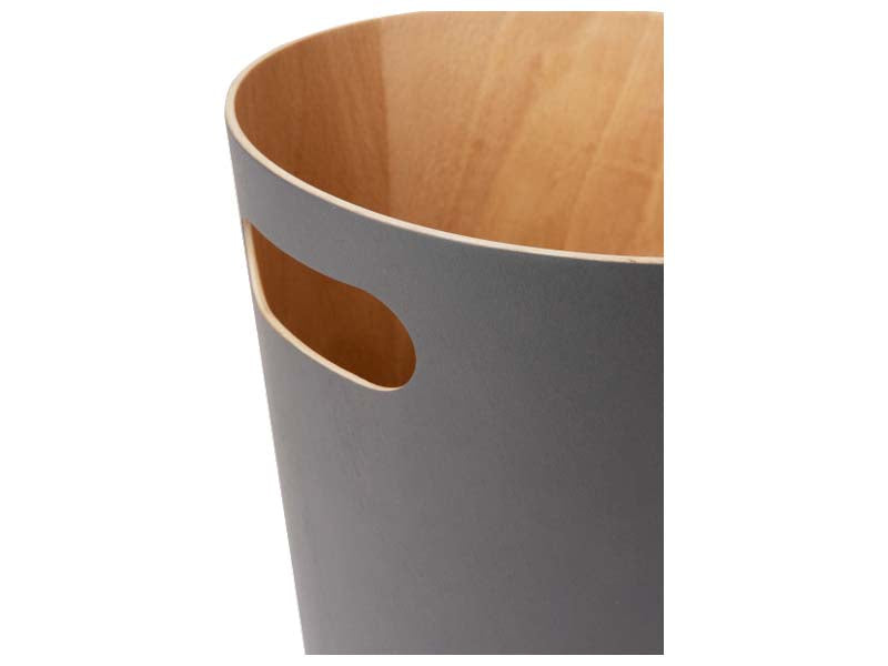 EXE.920.01.NOI - CORBEILLE À PAPIER WOOD 7,5 L AVEC POIGNÉE EN BOIS