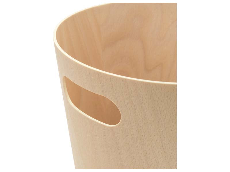 EXE.920.01.NOI - CORBEILLE À PAPIER WOOD 7,5 L AVEC POIGNÉE EN BOIS