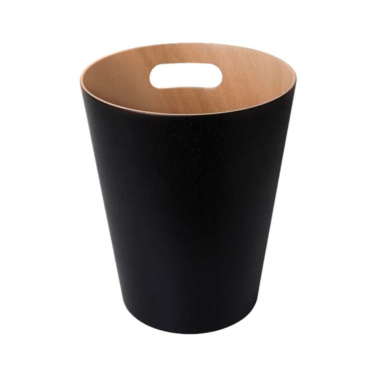 EXE.920.01.NOI - CORBEILLE À PAPIER WOOD 7,5 L AVEC POIGNÉE EN BOIS