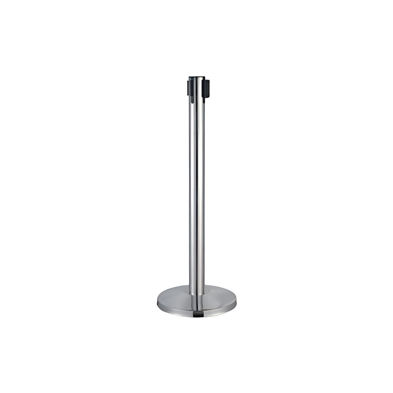 GRS.0081.CHR - POTEAU DE BALISAGE CHROMÉ À SANGLE RÉTRACTABLE