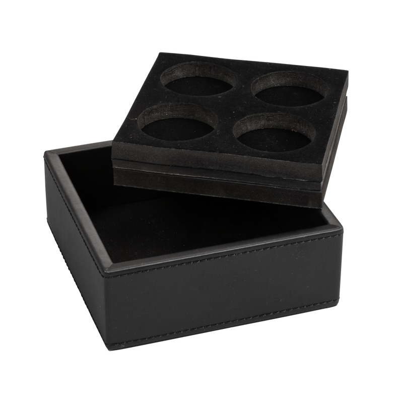 GRS.21.21.50.NOI - BOITE POUR CAPSULES DE CAFÉ THE LONDONER SIMILI CUIR NOIR