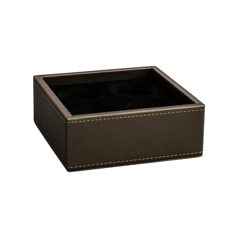 GRS.21.21.50.NOI - BOITE POUR CAPSULES DE CAFÉ THE LONDONER SIMILI CUIR NOIR
