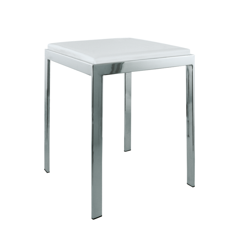GRS.24.11.11.BLA - TABOURET DE DOUCHE ASSISE CARRÉ BLANCHE ZANZIBAR