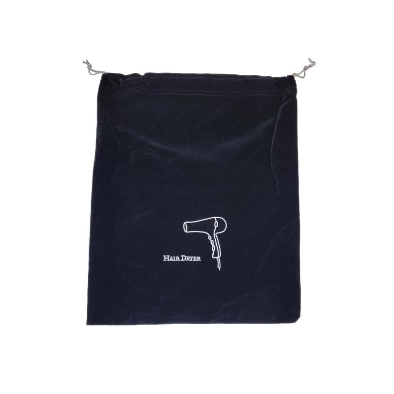 GRS.860.01.NOI - POCHETTE EN VELOURS NOIR POUR RANGEMENT DE SECHE-CHEVEUX