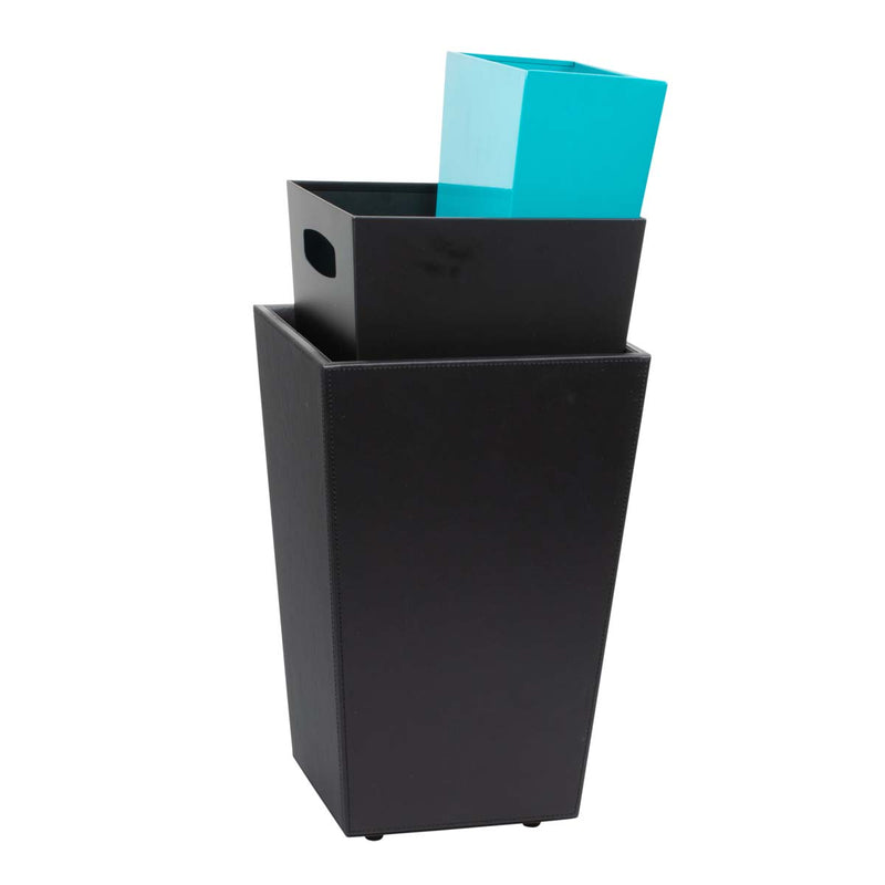 GRS.924.08.NOI - CORBEILLE À PAPIER SQUARE 10 L SIMILI CUIR