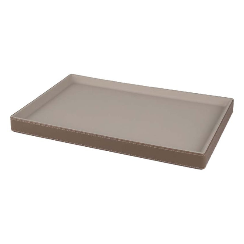 RS.21.11.50.NOI - PLATEAU À THÉ CLASSIC COSY AVEC BANDE DÉCORATIVE EN SIMILI CUIR BY ROOMS & SUITES®
