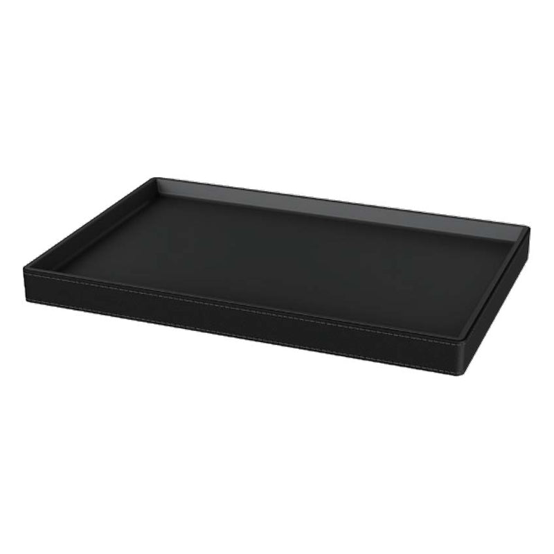 RS.21.11.50.NOI - PLATEAU À THÉ CLASSIC COSY AVEC BANDE DÉCORATIVE EN SIMILI CUIR BY ROOMS & SUITES®
