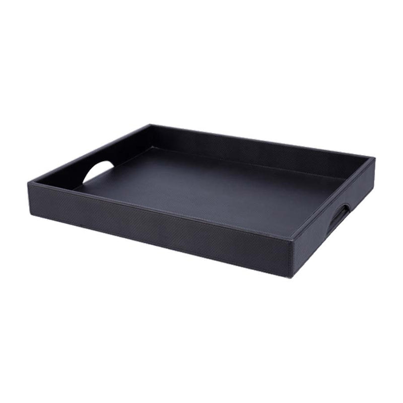 RS.21.41.40.NOI - PLATEAU À THÉ SOVEREIGN AVEC POIGNÉES SIMILI CUIR NOIR BY ROOMS & SUITES®