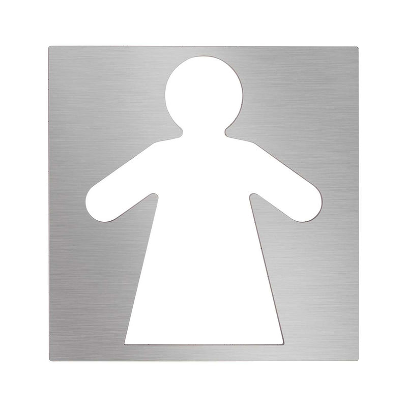 SIG.95.02.BRO - PLAQUE SIGNALÉTIQUE WC FEMME INOX BROSSÉ