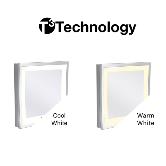 GRS.1191.15.2.CHR - MIROIR GROSSISSANT MURAL LED CUBIK T3 DOUBLE BRAS CHROMÉ