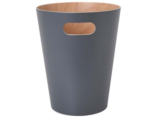 EXE.920.01.NOI - CORBEILLE À PAPIER WOOD 7,5 L AVEC POIGNÉE EN BOIS