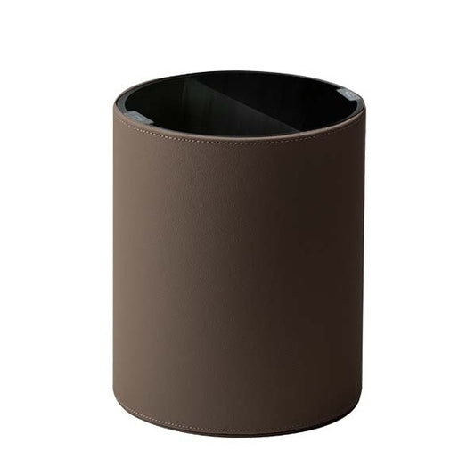 EXE.924.32.NOI - CORBEILLE DE CHAMBRE POUR TRI SÉLECTIF 10 L (2 BACS DE 5 L) SIMILI CUIR NOIR