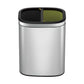 EXE.924.34.INO - CORBEILLE SQUARE 20 L TRI SÉLECTIF (2 BACS DE 10 L) INOX BROSSÉ