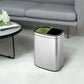 EXE.924.34.INO - CORBEILLE SQUARE 20 L TRI SÉLECTIF (2 BACS DE 10 L) INOX BROSSÉ