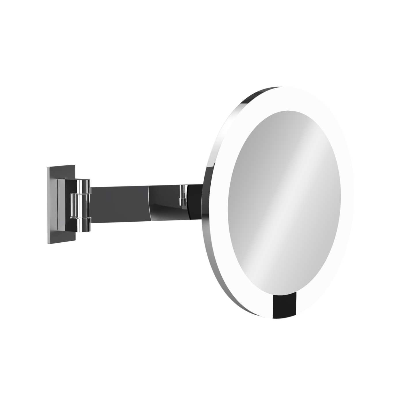 GRS.1190.12.CHR - MIROIR GROSSISSANT MURAL AUTONOME ROUND LED SIMPLE BRAS Ø 22 CM