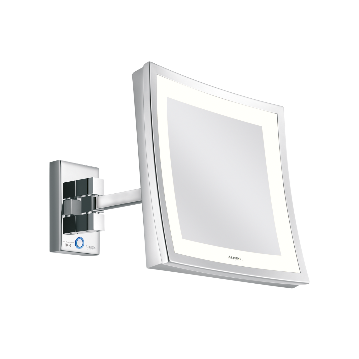GRS.1191.15.1.CHR - MIROIR GROSSISSANT MURAL LED CUBIK T3 CHROMÉ