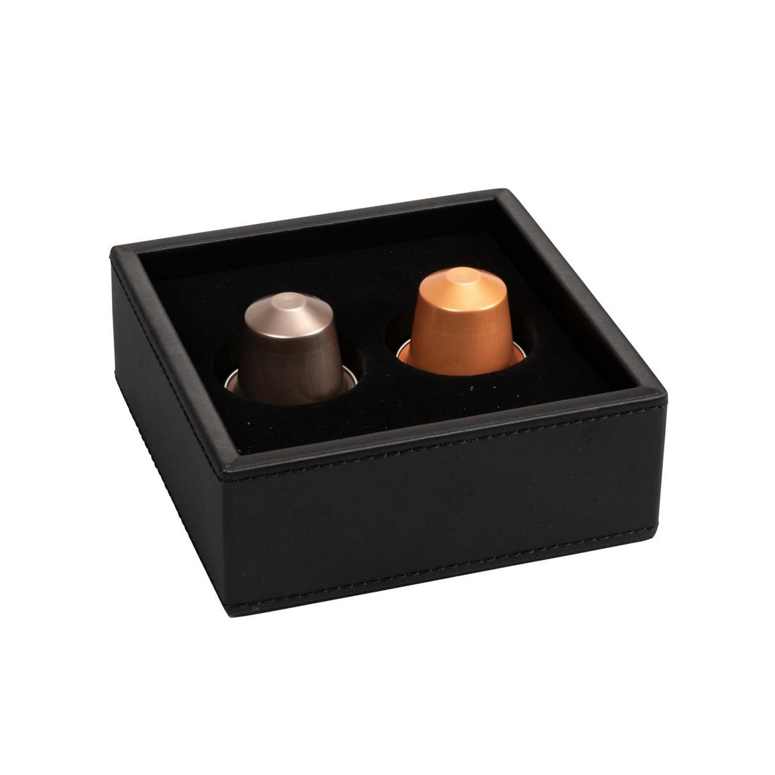 GRS.21.21.50.NOI - BOITE POUR CAPSULES DE CAFÉ THE LONDONER SIMILI CUIR NOIR