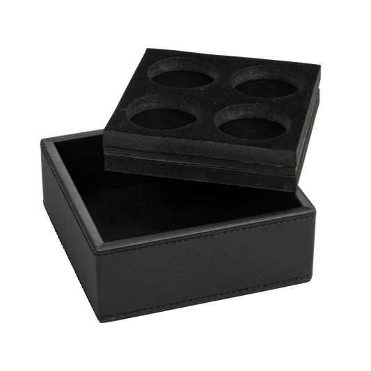 GRS.21.21.50.NOI - BOITE POUR CAPSULES DE CAFÉ THE LONDONER SIMILI CUIR NOIR
