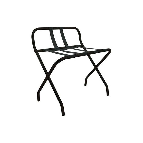 GRS.21.89.90.NOI - RACK PORTE VALISE MÉTAL AVEC DOSSERET NOIR MAT
