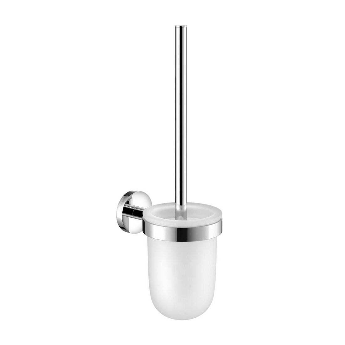 GRS.230.00.CHR - POT BALAI MURAL + RÉCEPTACLE VERRE DÉPOLI TECNO CHROMÉ