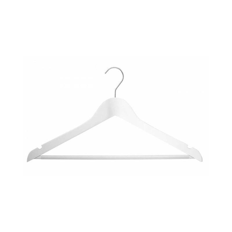 GRS.24.58.00.NAT - CINTRE EN BOIS NATUREL 44 CM AVEC BARRE SIMPLE ET ENCOCHES (COMMANDE MINIMUM PAR 10 PIÈCES)