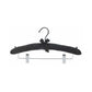 GRS.24.61.01.NOI - CINTRE EN SATIN NOIR 39CM ET BARRE AVEC PINCES CHROMÉES (COMMANDE PAR 10 PIÈCES)