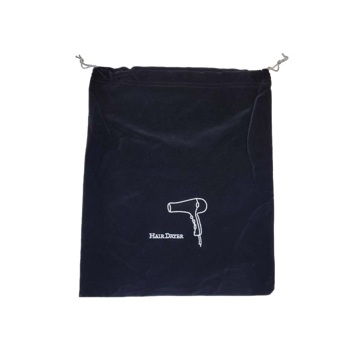 GRS.860.01.NOI - POCHETTE EN VELOURS NOIR POUR RANGEMENT DE SECHE-CHEVEUX