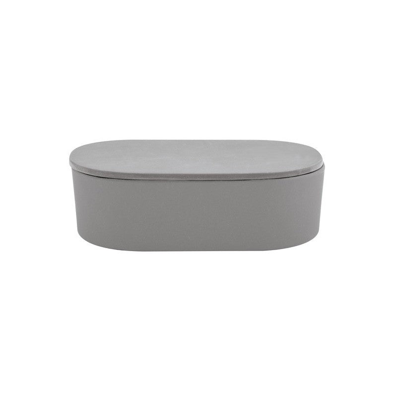 GRS.866.08.GRI - BOITE À COTON EN FIBRE DE BAMBOU GRIS