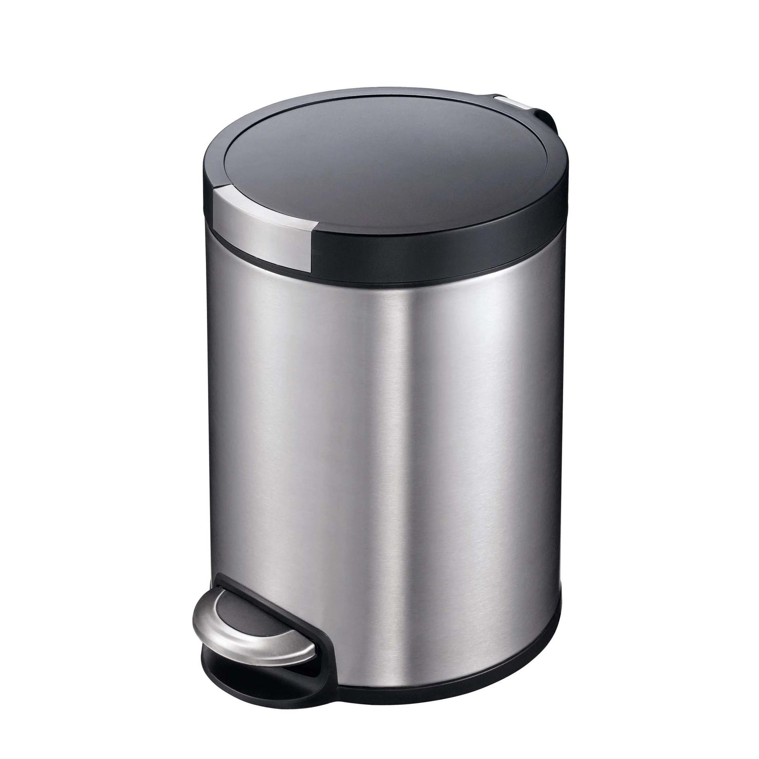 GRS.912.11.BRO.NOI.FP - POUBELLE A PEDALE PRESTIGE 5 L INOX BROSSE COUVERCLE NOIR