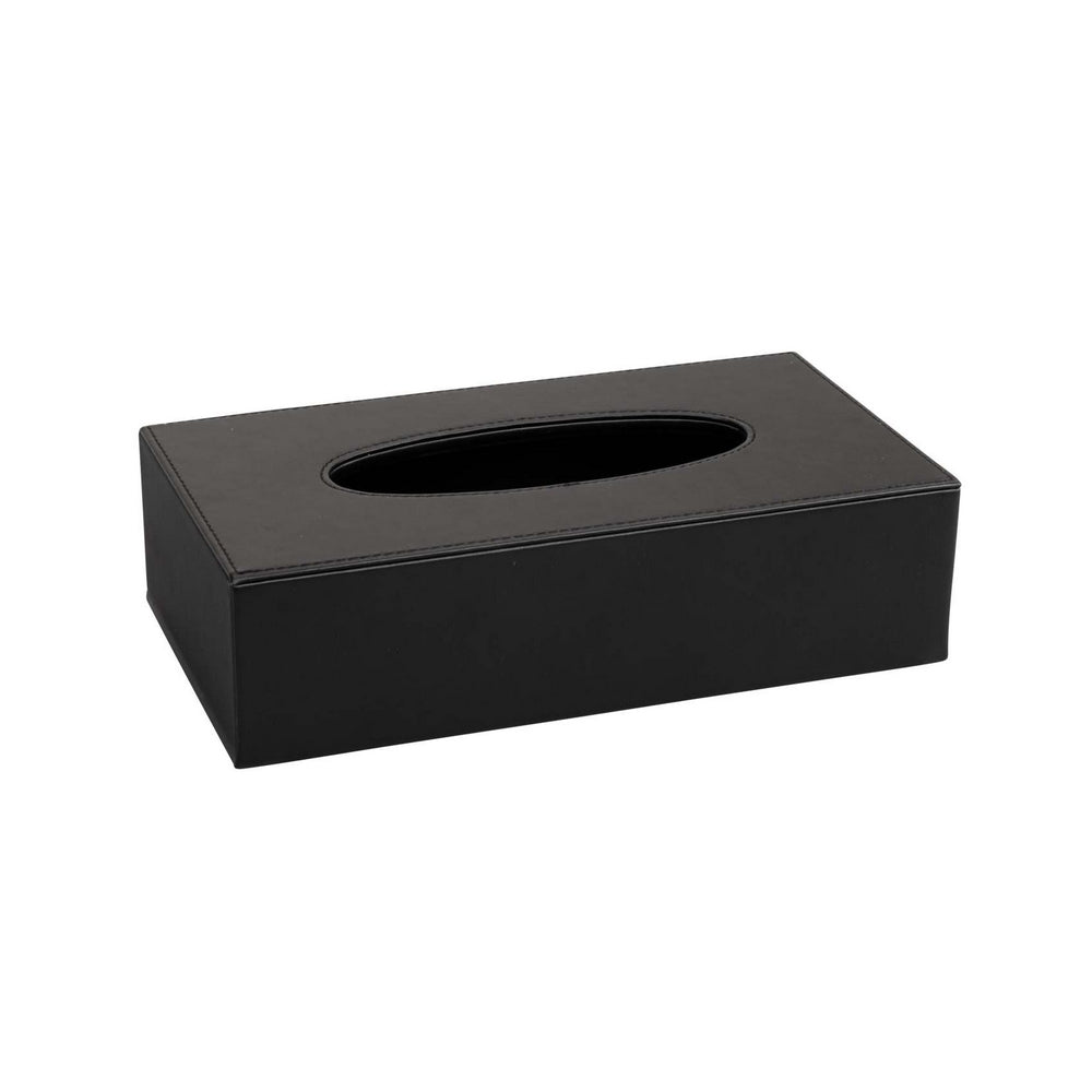 GRS.930.88.NOI - BOÎTE KLEENEX THE LONDONER RECTANGLE À POSER SIMILI CUIR NOIR