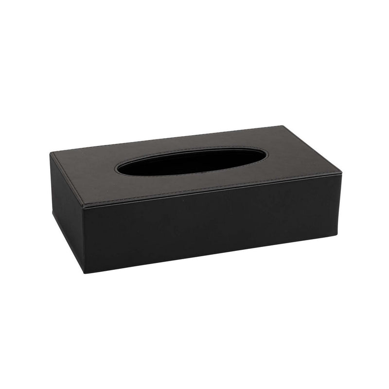GRS.930.88.NOI - BOÎTE KLEENEX THE LONDONER RECTANGLE À POSER SIMILI CUIR NOIR