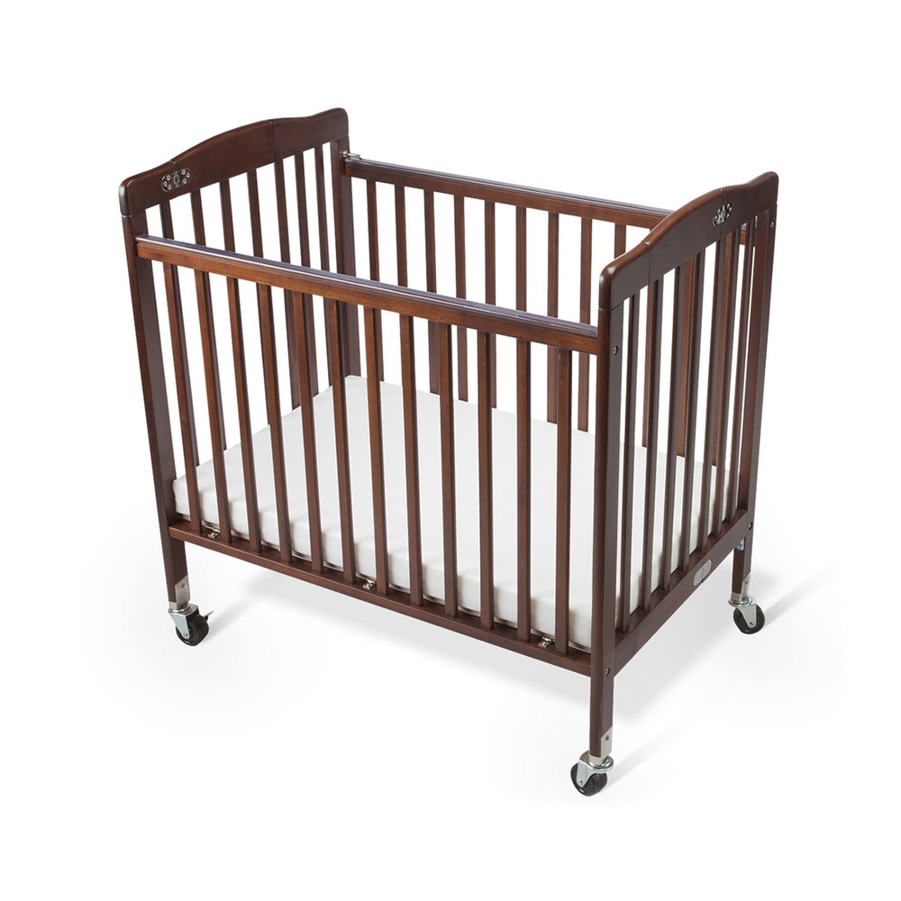 GRS.LIT.BB.BOIS.ACA - LIT BEBE PLIANT EN BOIS FINITION ACAJOU + HOUSSE DE RANGEMENT
