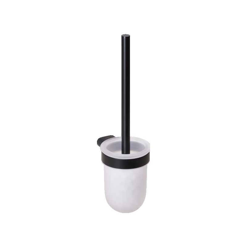 ORG.3130.00.NOI - POT BALAI MURAL + RÉCEPTACLE VERRE DÉPOLI ORGANIC DARK