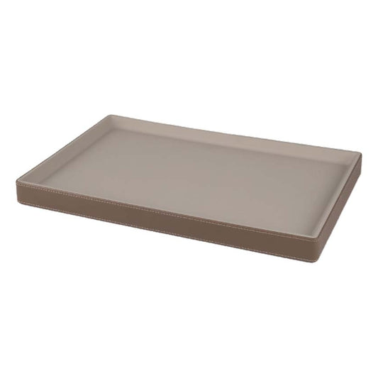 RS.21.11.50.NOI - PLATEAU À THÉ CLASSIC COSY AVEC BANDE DÉCORATIVE EN SIMILI CUIR BY ROOMS & SUITES®