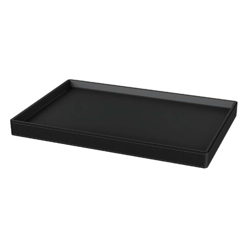 RS.21.11.50.NOI - PLATEAU À THÉ CLASSIC COSY AVEC BANDE DÉCORATIVE EN SIMILI CUIR BY ROOMS & SUITES®