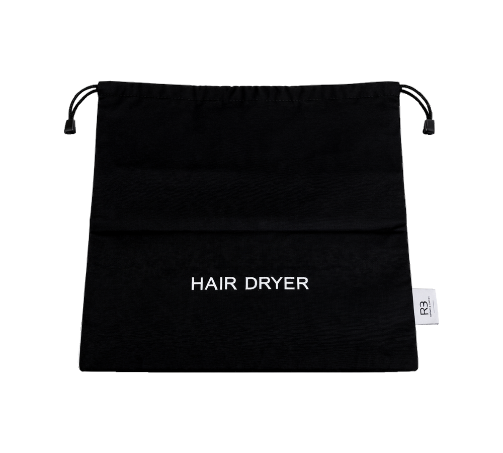 RS.860.01.NOI - POCHETTE NOIRE POUR SÈCHE-CHEVEUX DE COURTOISIE BY ROOMS & SUITES®
