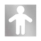 SIG.95.01.BRO - PLAQUE SIGNALÉTIQUE WC HOMME INOX BROSSÉ