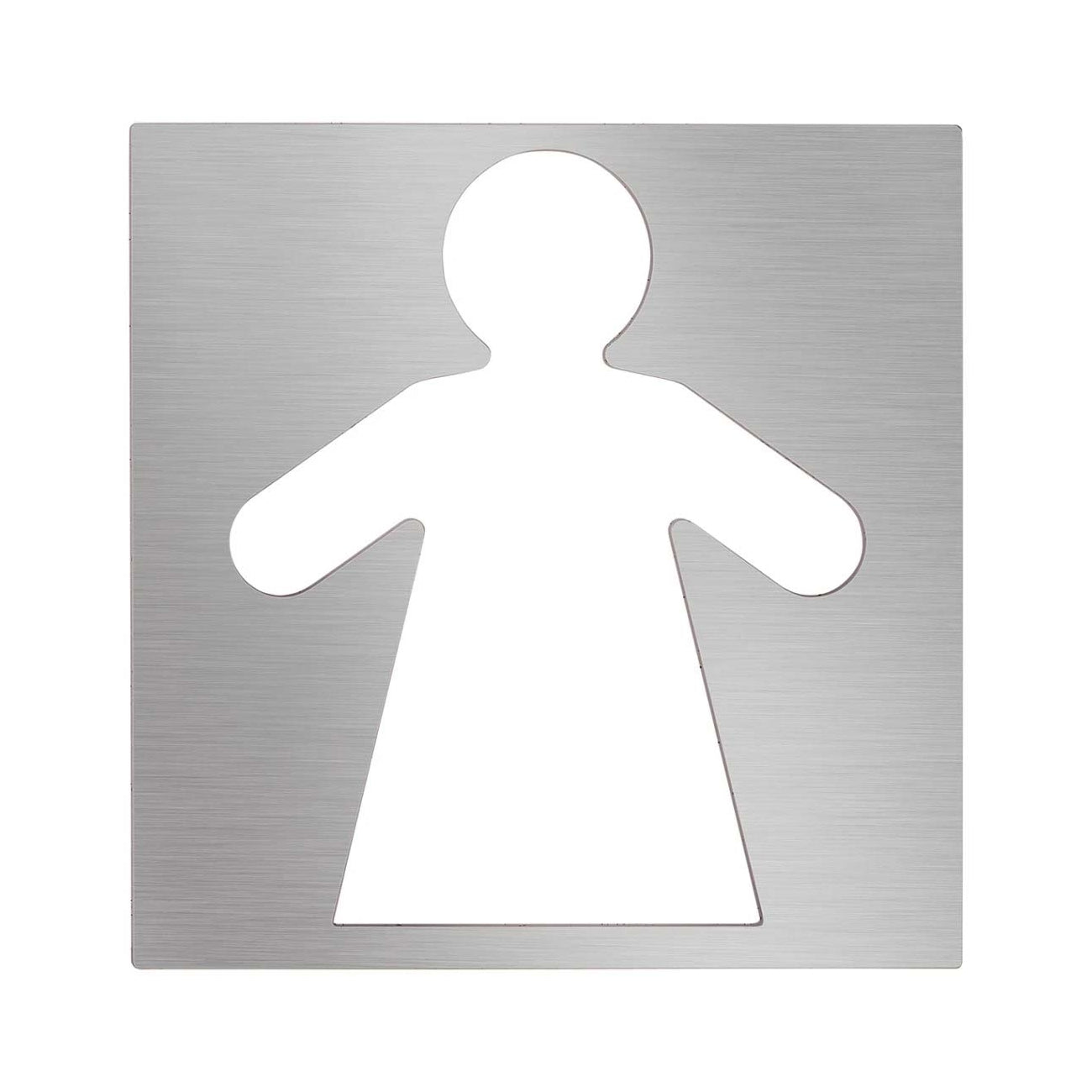 SIG.95.02.BRO - PLAQUE SIGNALÉTIQUE WC FEMME INOX BROSSÉ