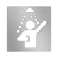 SIG.95.05.BRO - PLAQUE SIGNALÉTIQUE ESPACE DOUCHE INOX BROSSÉ