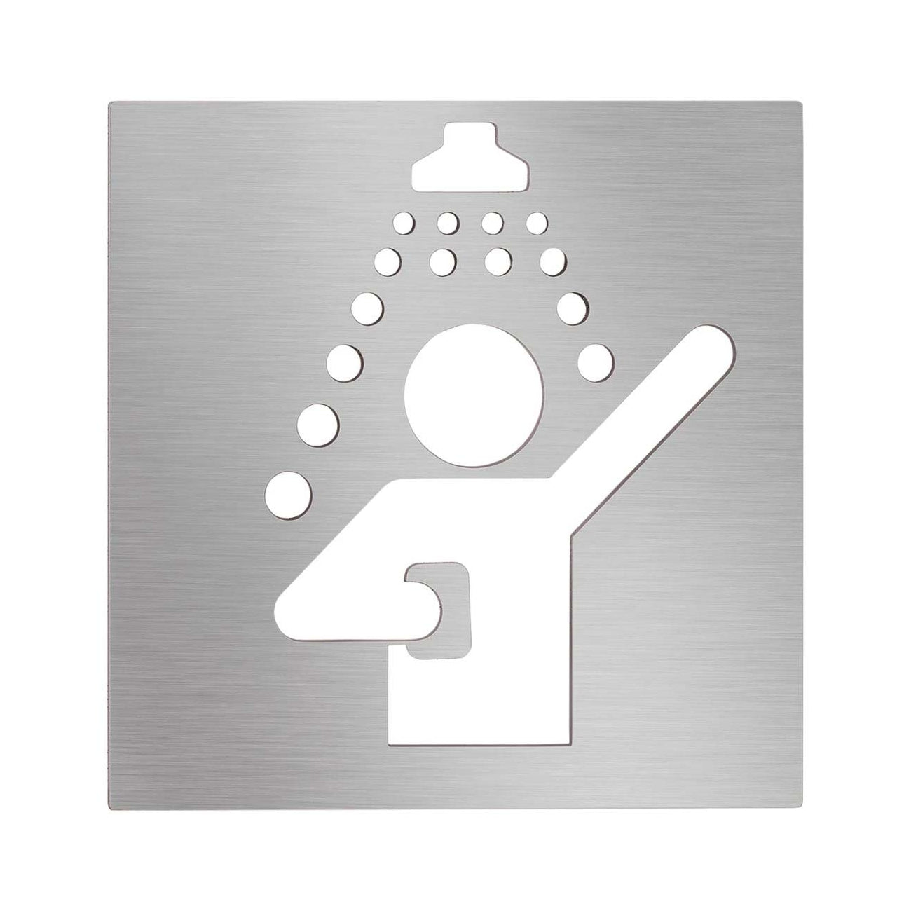 SIG.95.05.BRO - PLAQUE SIGNALÉTIQUE ESPACE DOUCHE INOX BROSSÉ