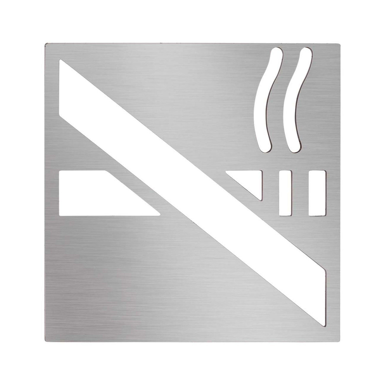 SIG.95.08.BRO - PLAQUE SIGNALÉTIQUE ESPACE NON FUMEUR INOX BROSSÉ